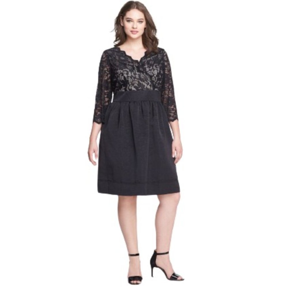 Eliza J Black Lace Dress Size 16W - Beautiful!
